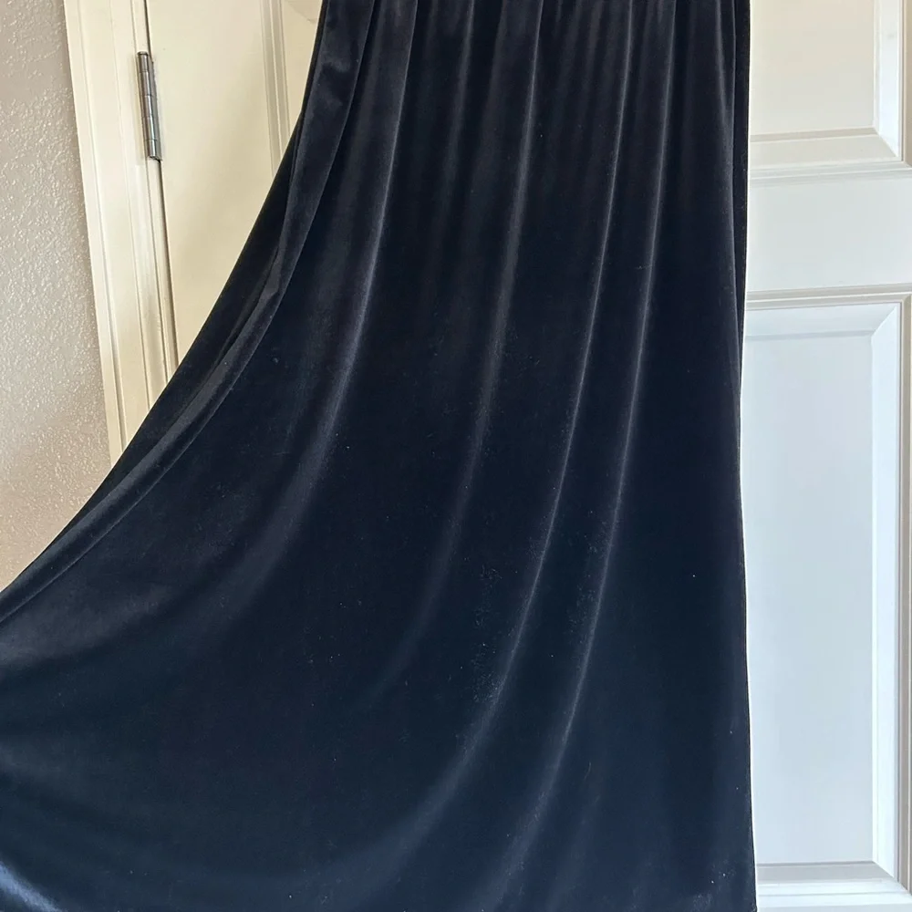 Vintage Y2K Sz XL Maxi Witchy Whimsigoth Dark Fairy Velour A-Line Flare Skirt